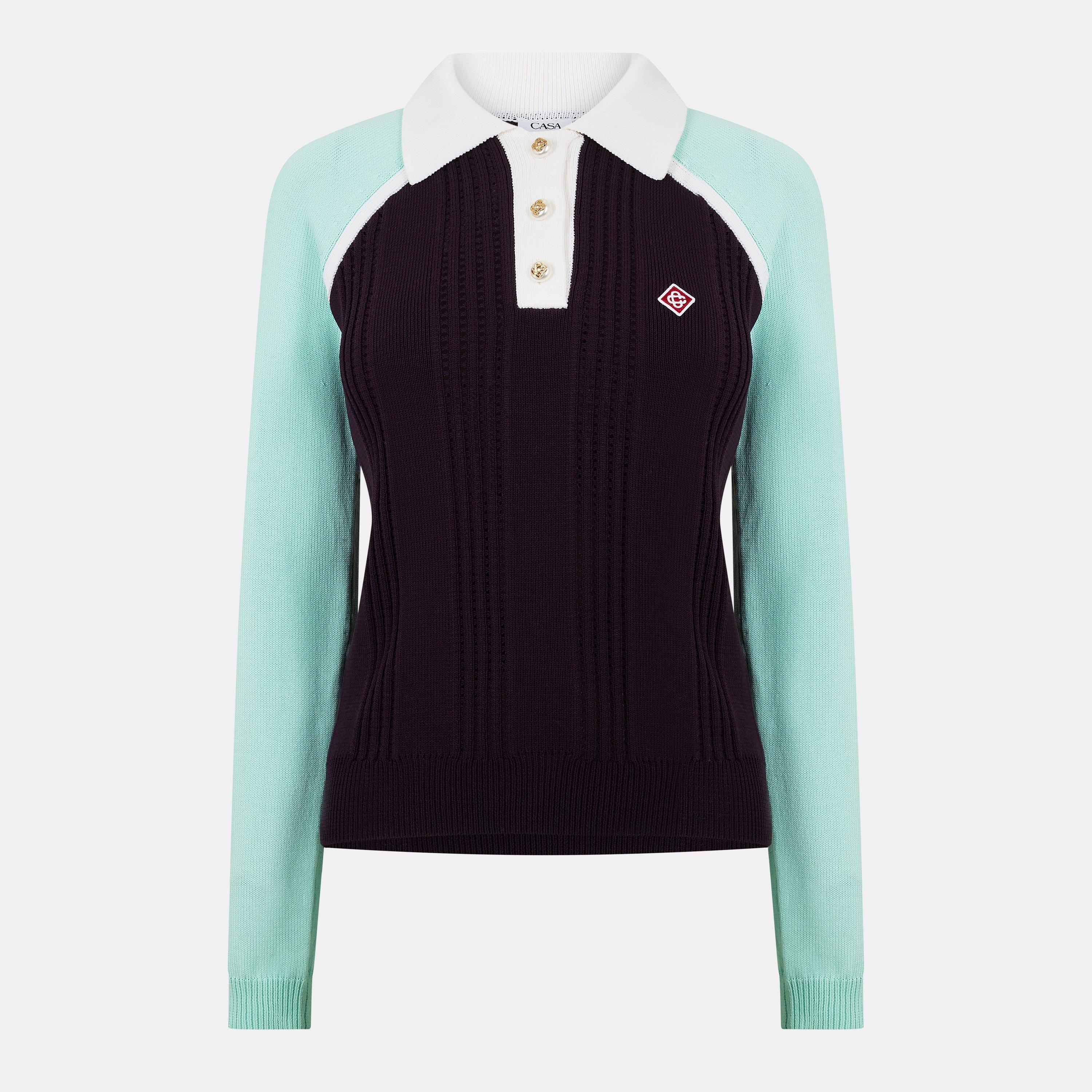 Sporty Long Sleeve Polo Shirt