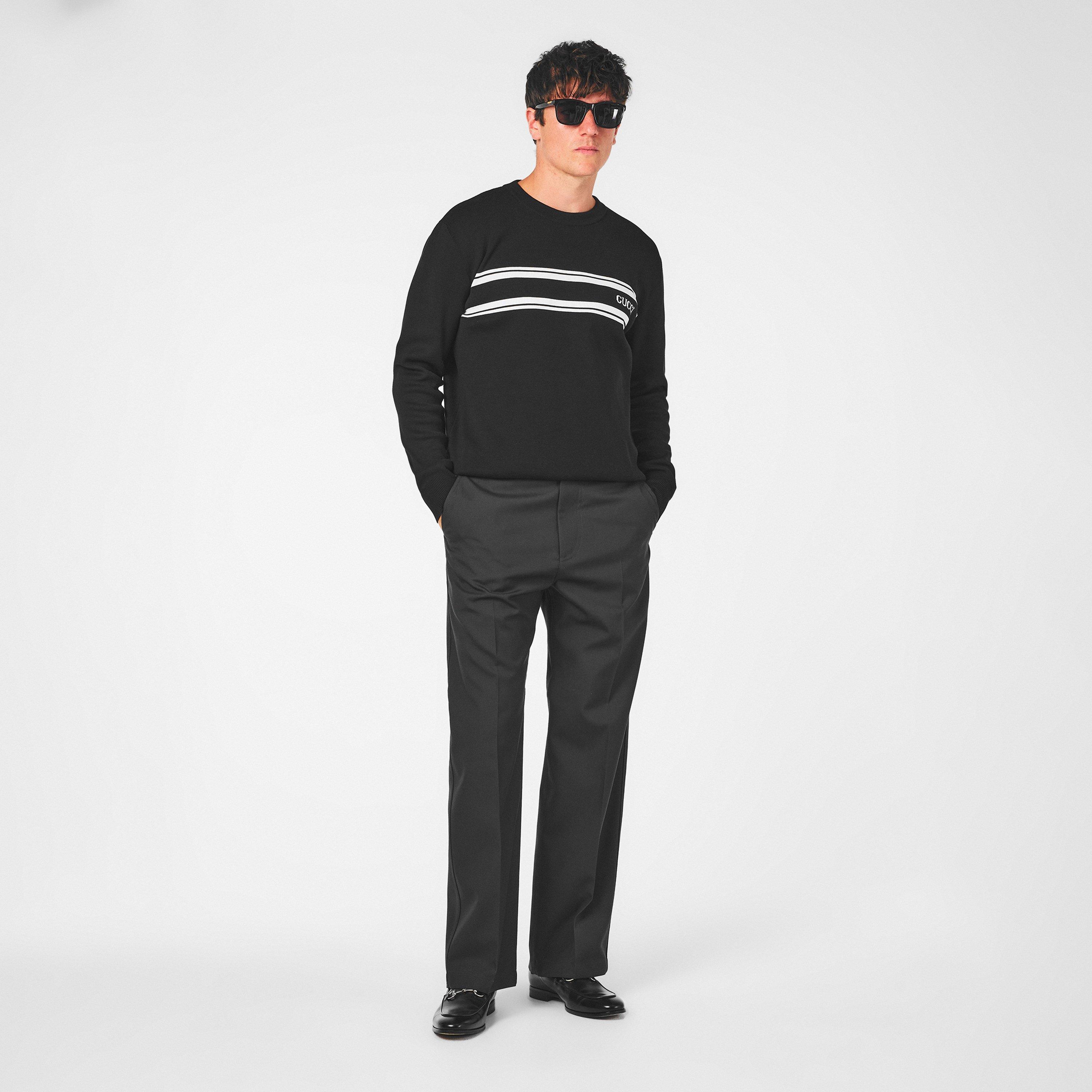 Wool Straight Leg Trousers