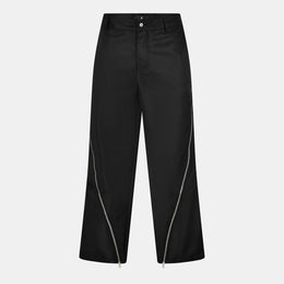 Zipped Panel Straight Leg Trousers