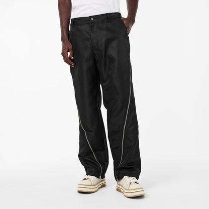 Zipped Panel Straight Leg Trousers