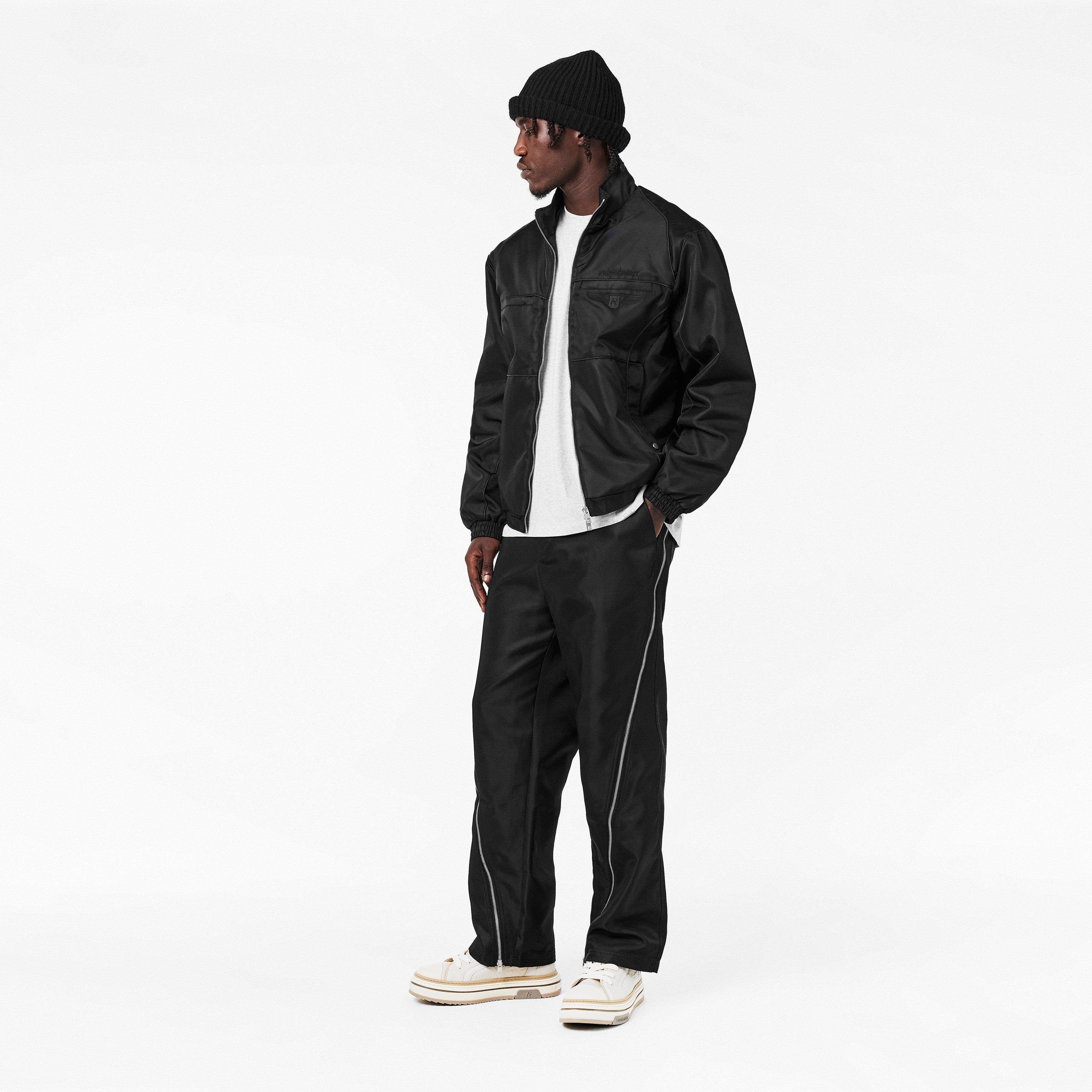 Zipped Panel Straight Leg Trousers