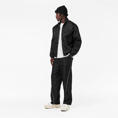 Zipped Panel Straight Leg Trousers