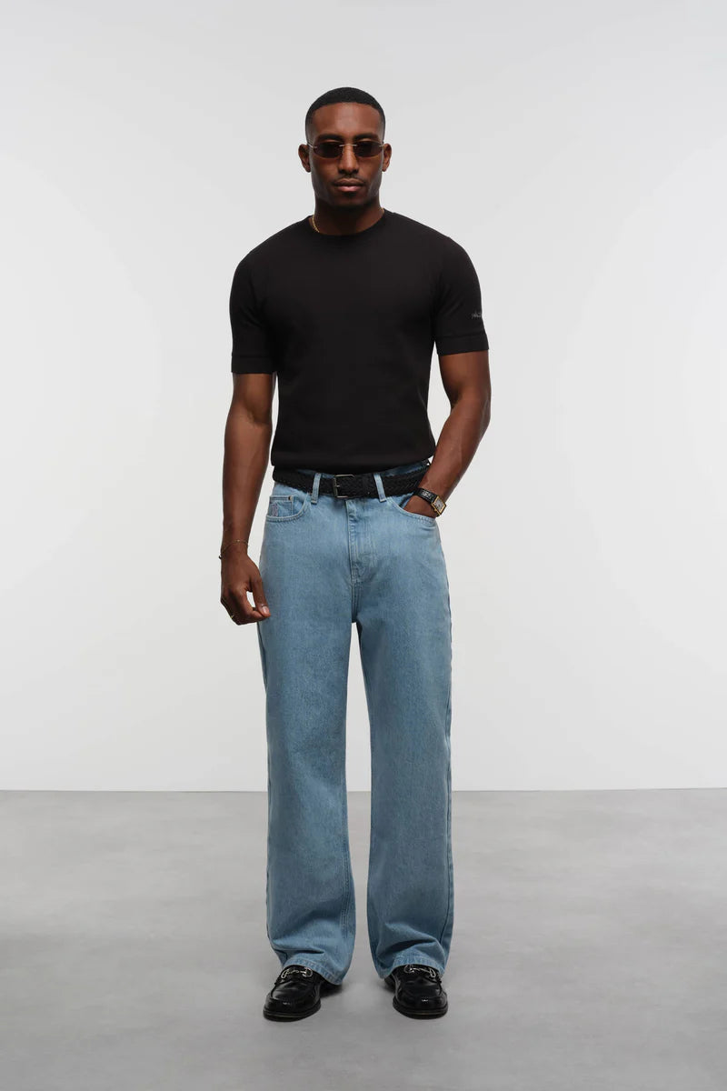 Relaxed denim jean - light wash