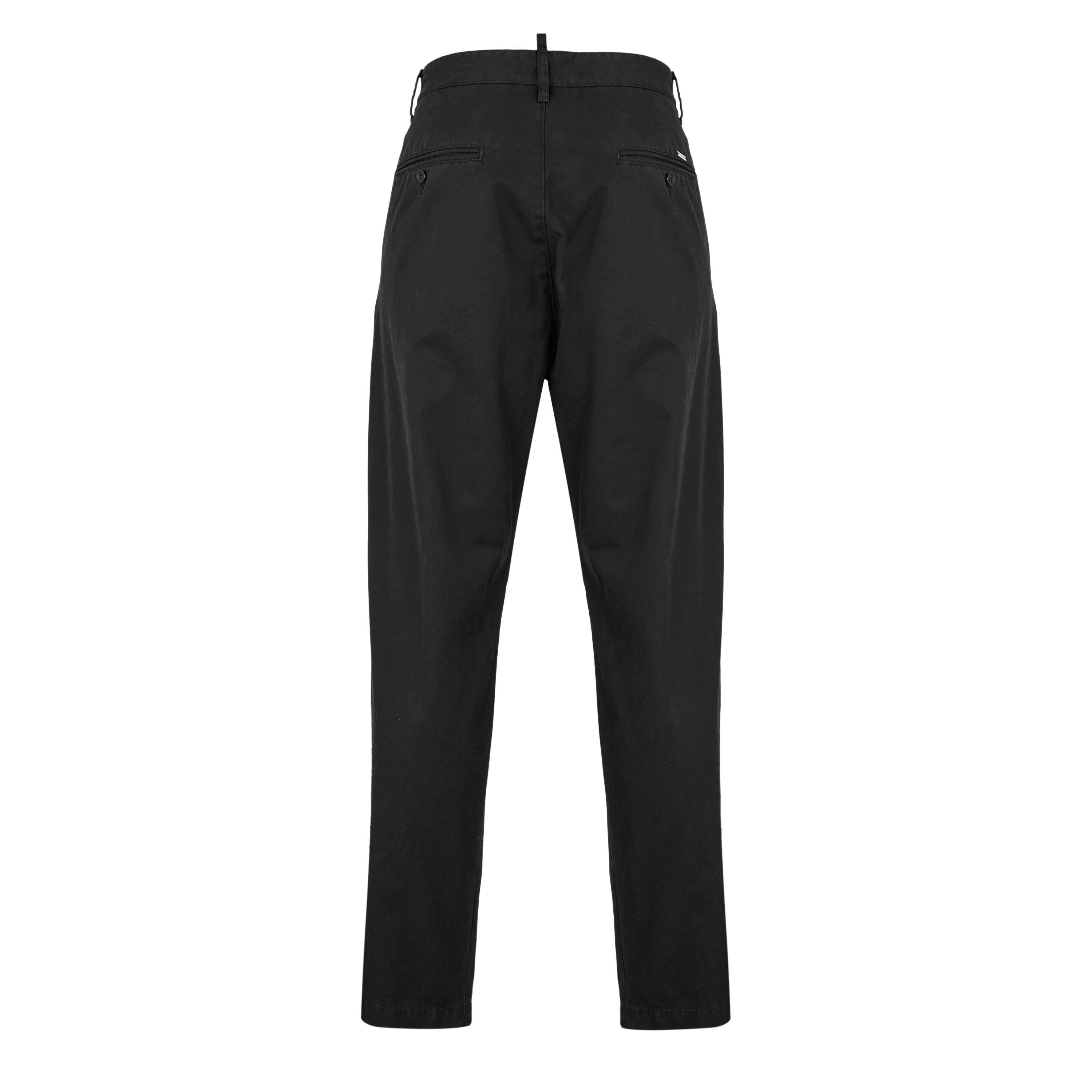 One Pleat Cotton Straight Leg Trousers