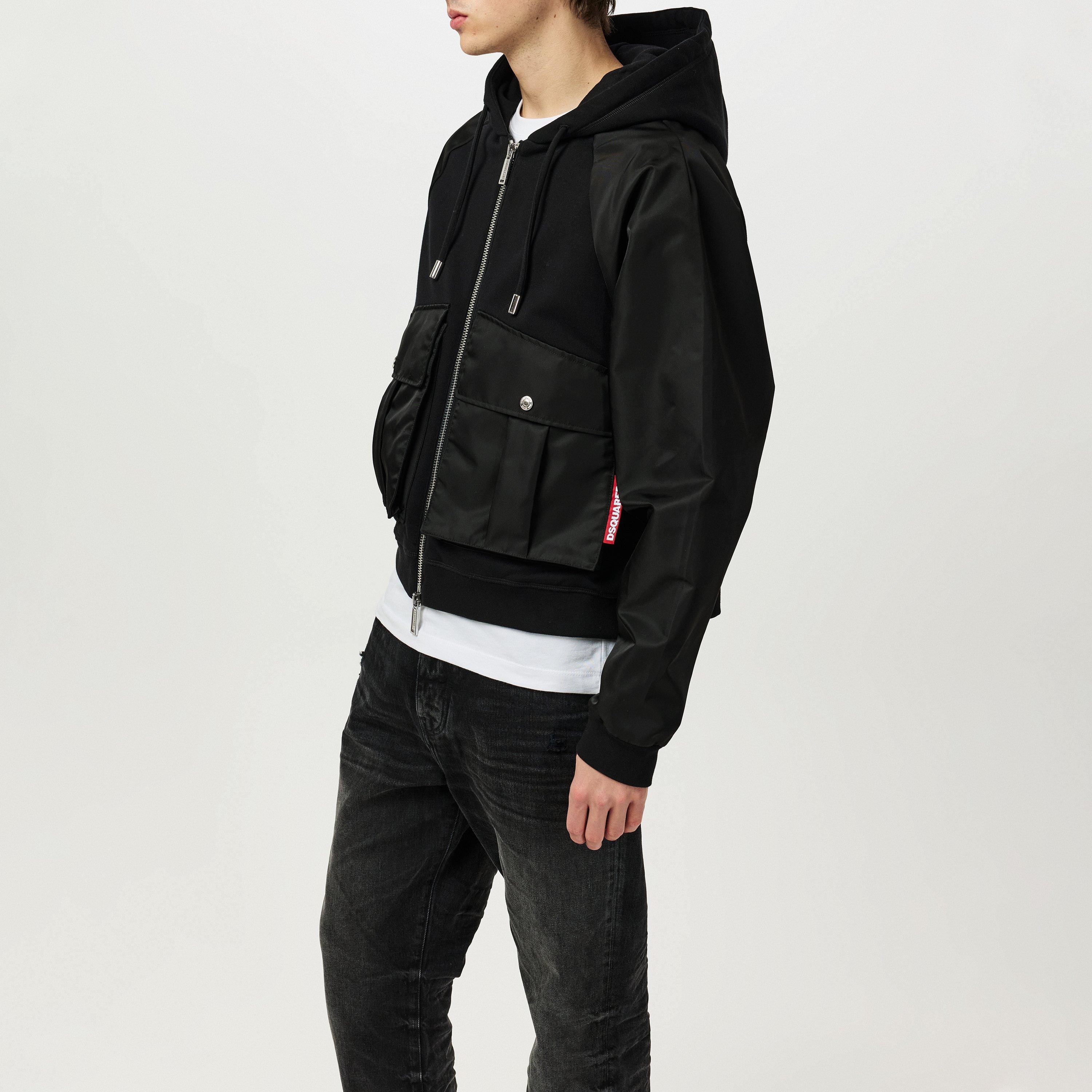Squared2 Cropped Relax Fit Utility Hoodie