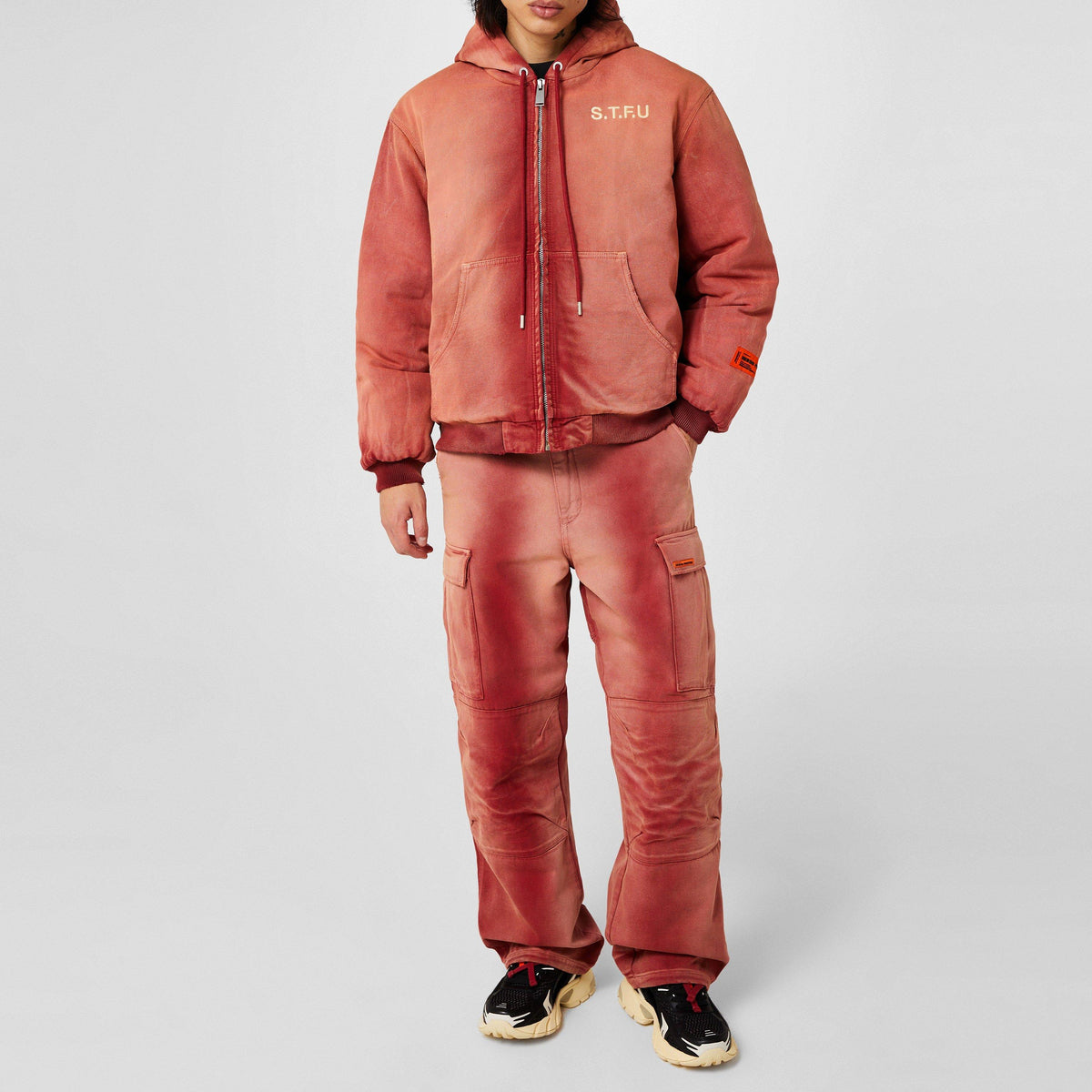 Distressed Canvas Cargo Trousers
