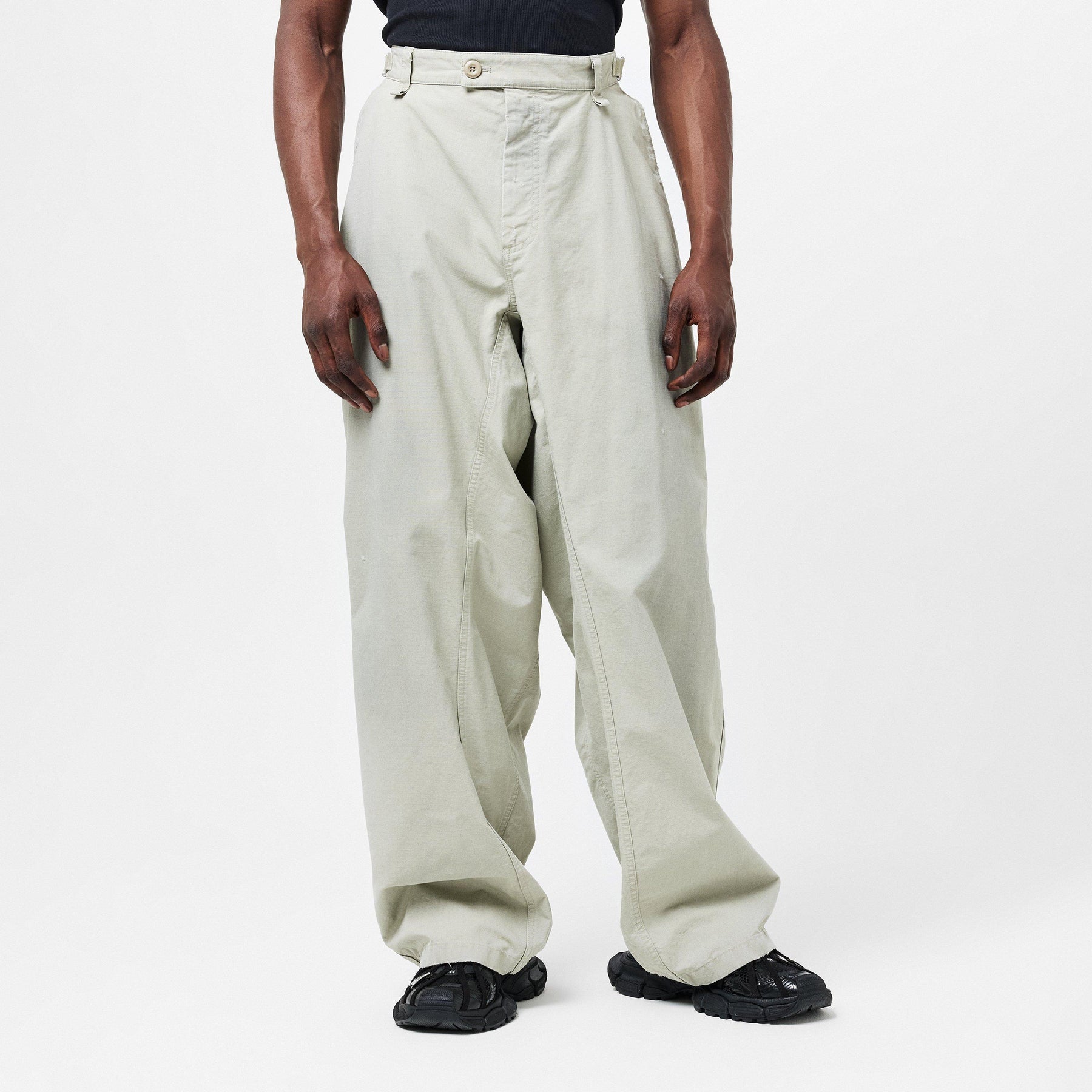 Washed Wide Leg Utility Jeans