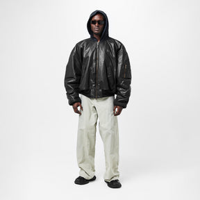 Washed Wide Leg Utility Jeans