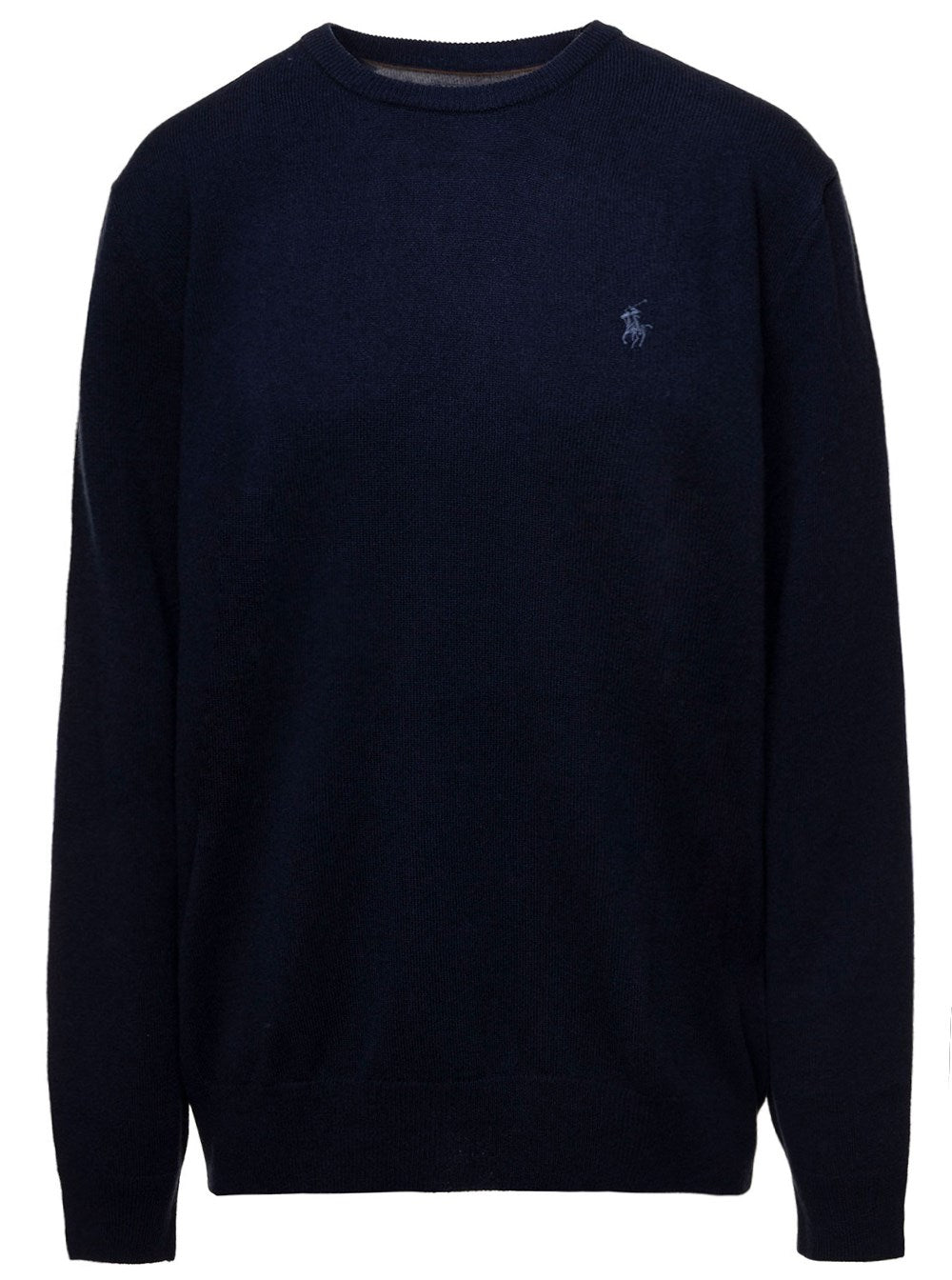 Polo ralph lauren Blue Crewneck Sweater with Pony Logo Embroidered on the Front in Wool Man