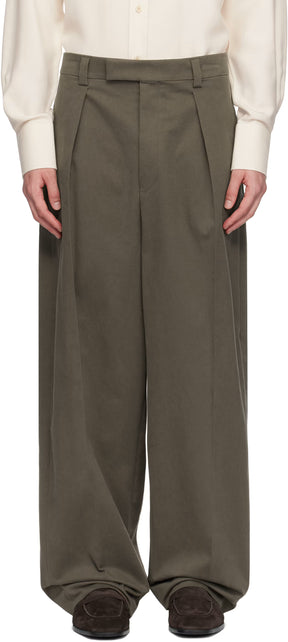 Ferragamo Brown Inverted Pleats Trousers