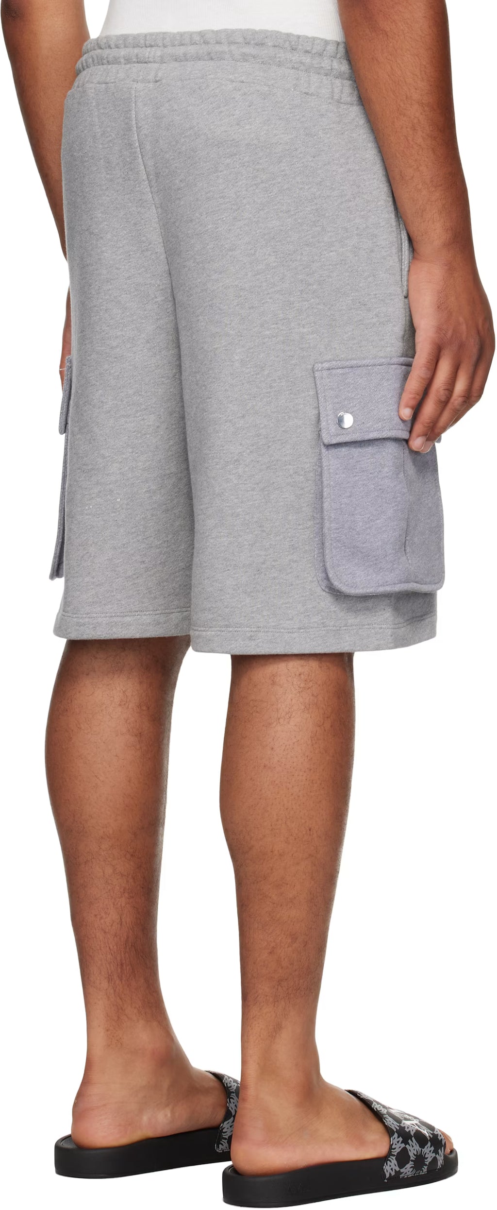 Gray Stencil Cargo Shorts