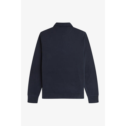 Badge Collar Ribbed Crew Sweatshirt