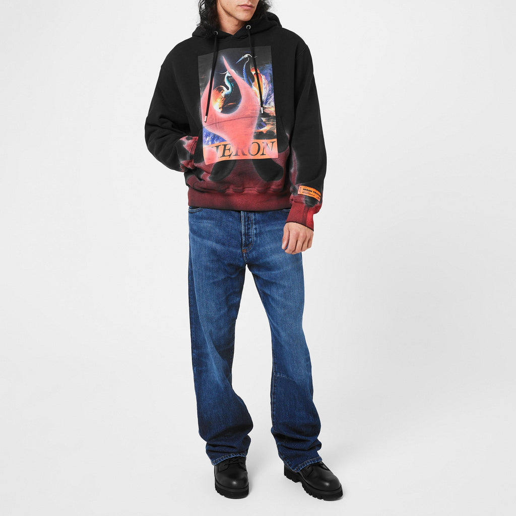 Flame Print Cotton Hoodie