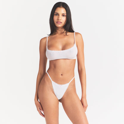 Lightweight Cotton Pointelle Scoop Bralette