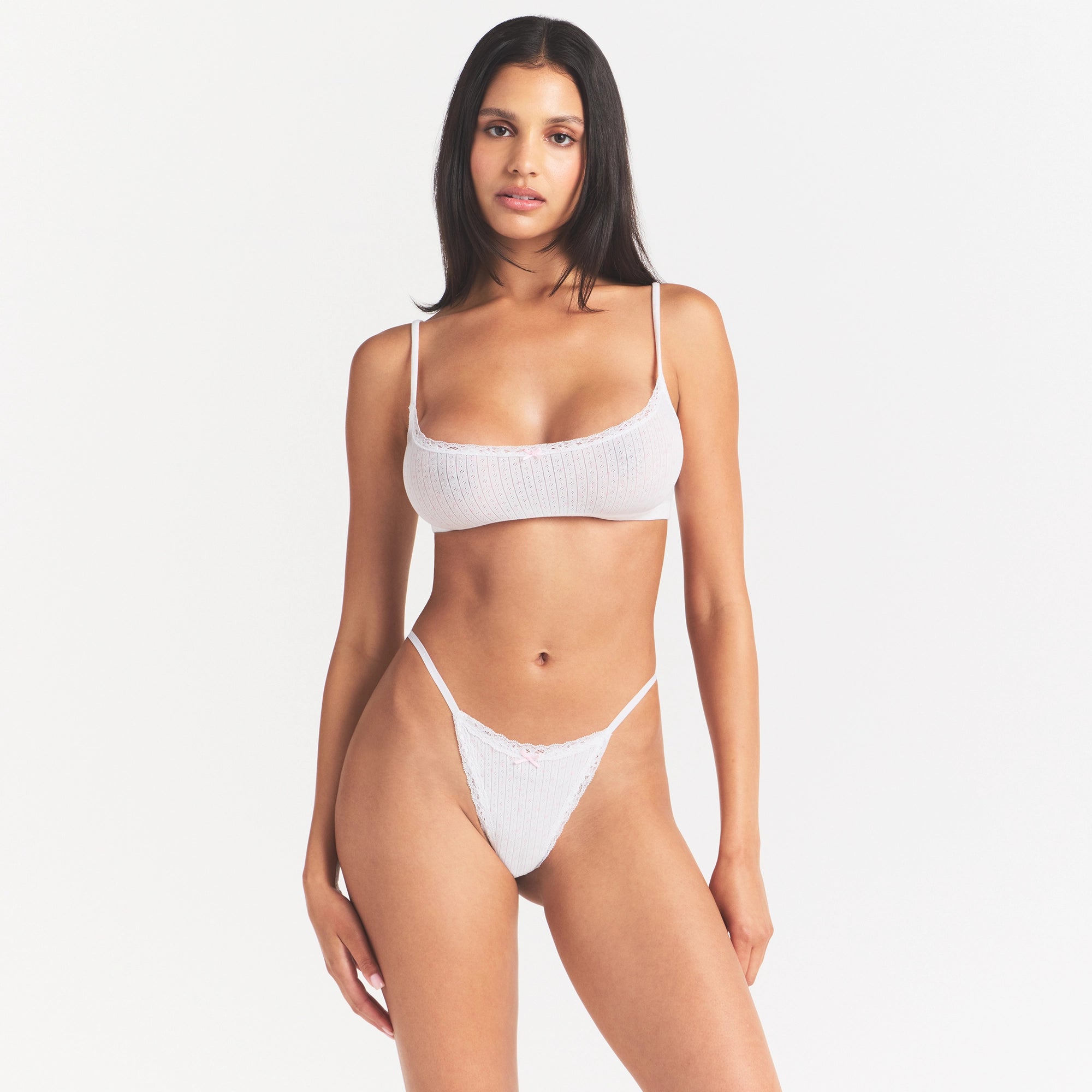 Lightweight Cotton Pointelle Scoop Bralette