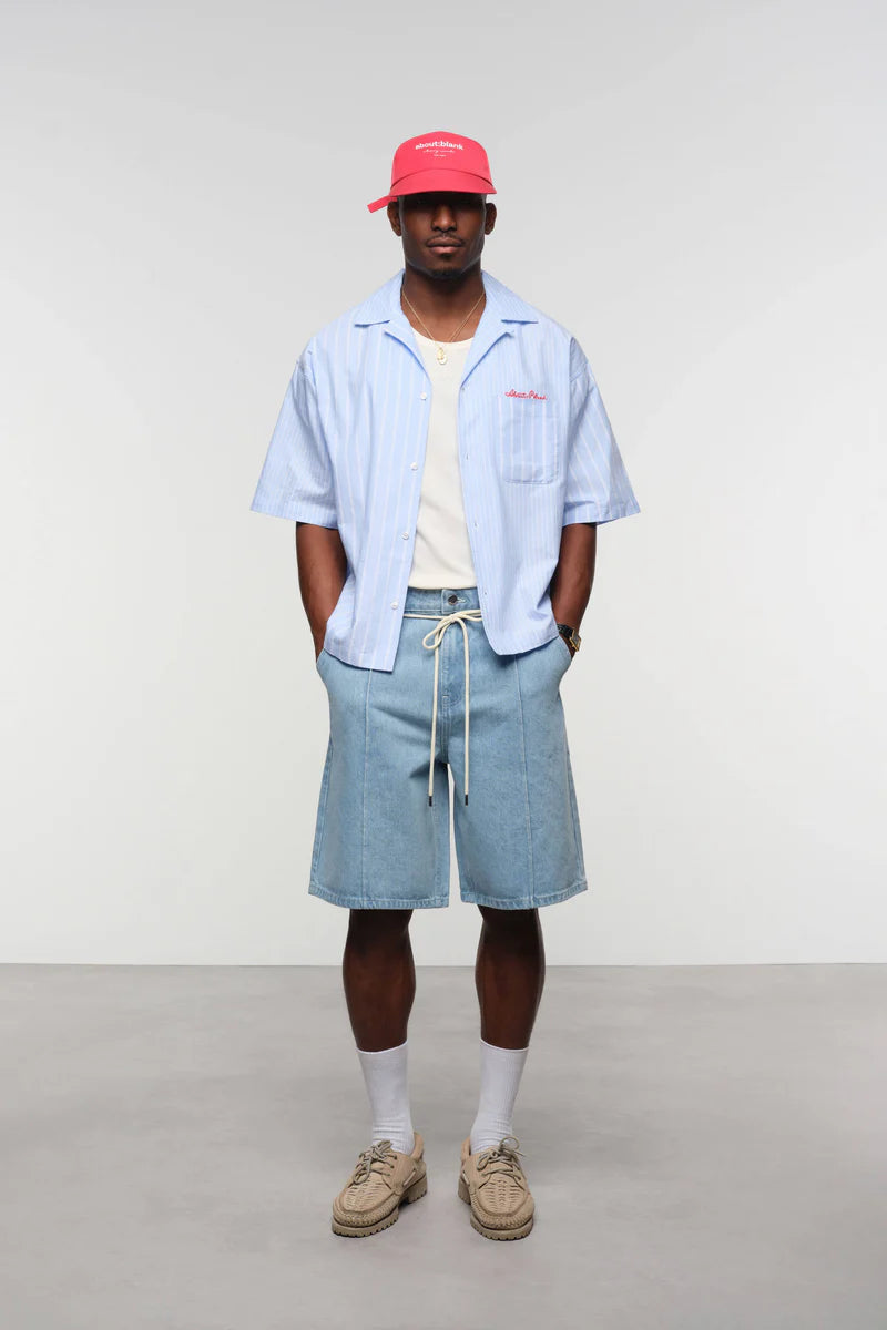 Wide-Leg 14oz Denim Shorts