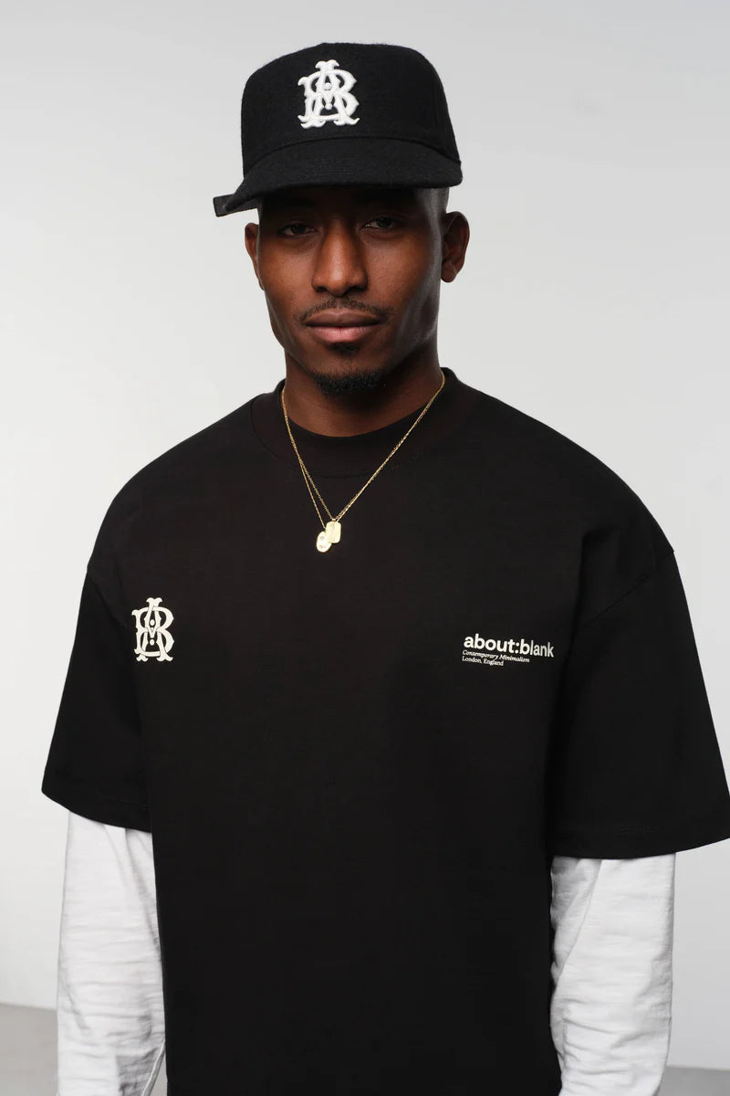 Monogram wool cap - black/ecru