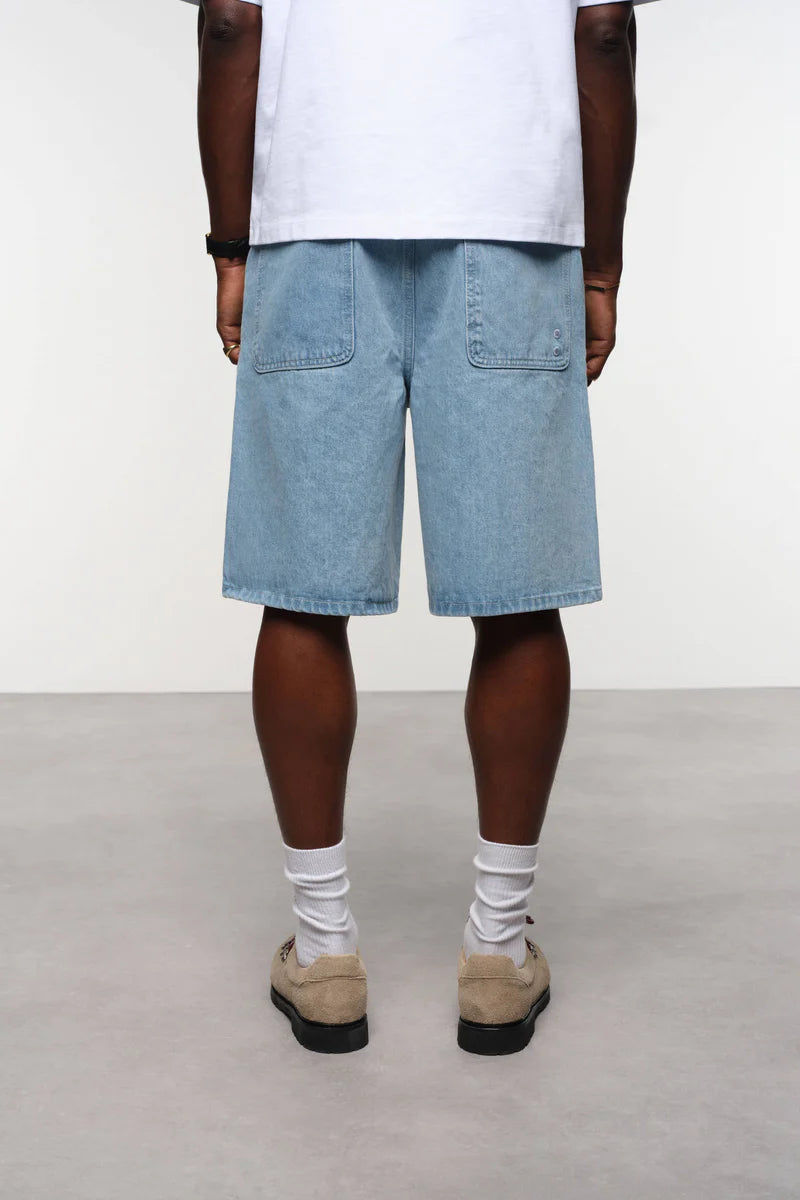 Wide-Leg 14oz Denim Shorts