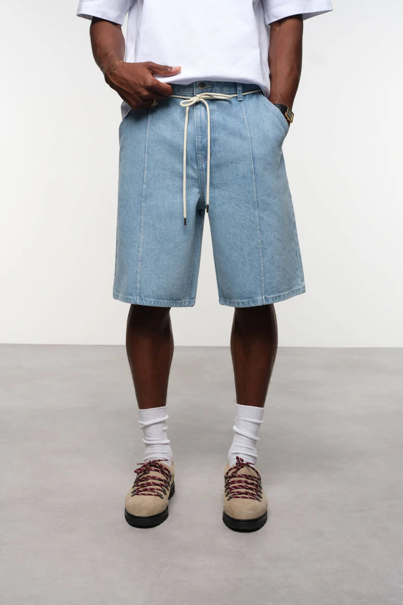 Wide-Leg 14oz Denim Shorts