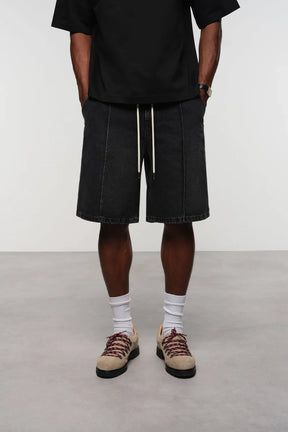 Wide-Leg 14oz Denim Shorts