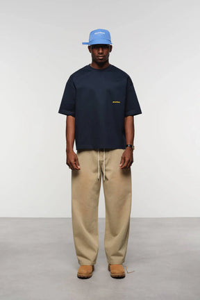 Box t-shirt - navy/yellow