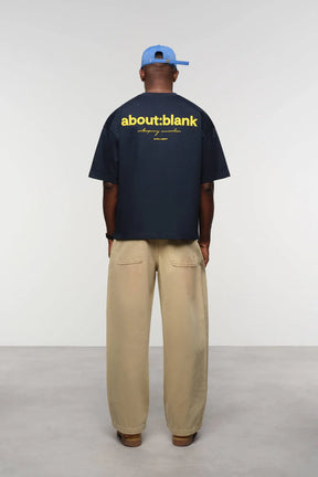 Box t-shirt - navy/yellow