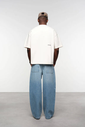 Mock neck t-shirt - oat/black