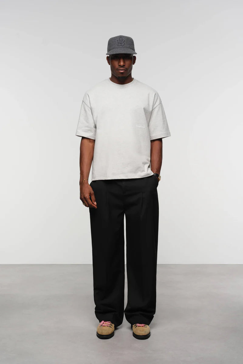 Box t-shirt - grey marl/white