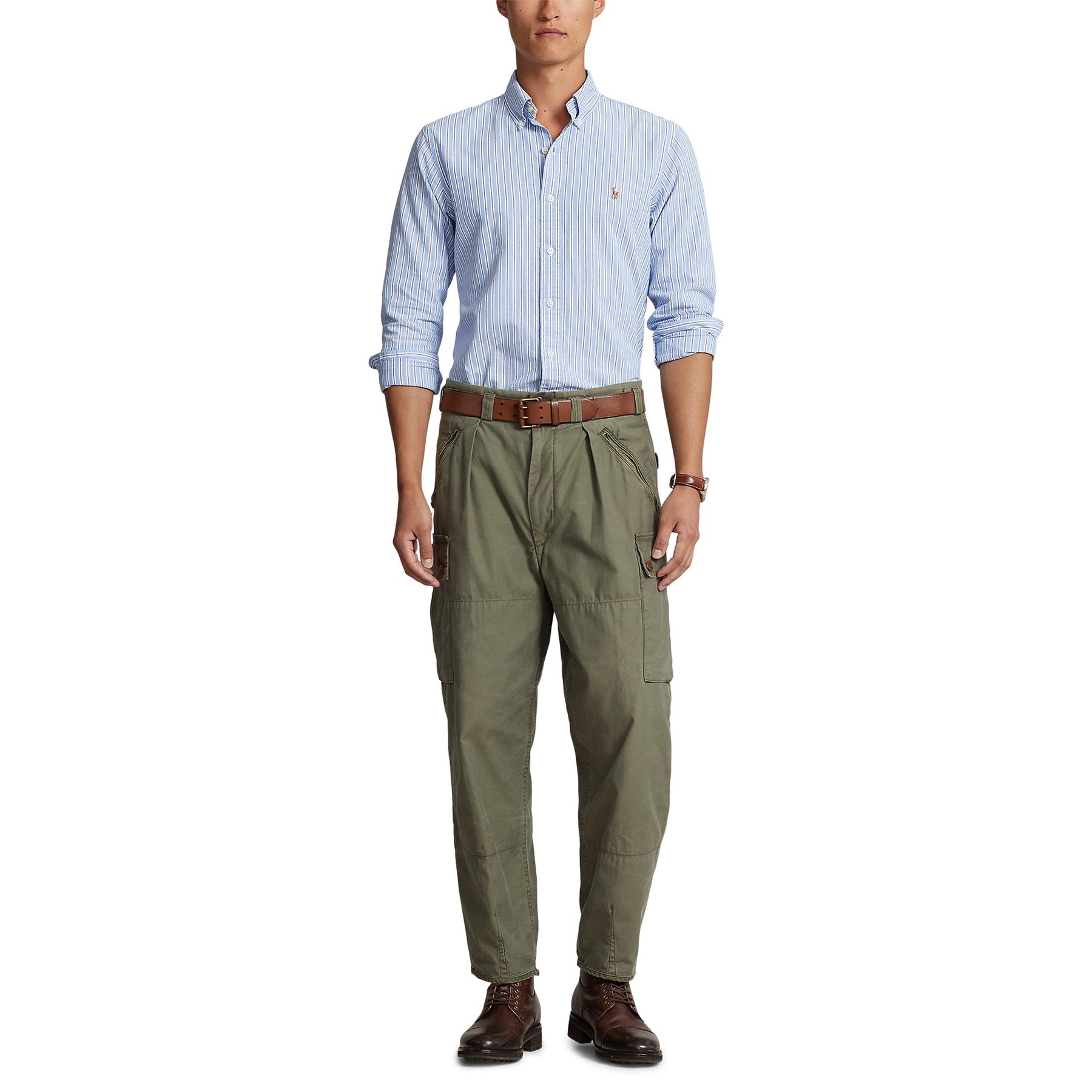 Striped Knit Oxford Shirt