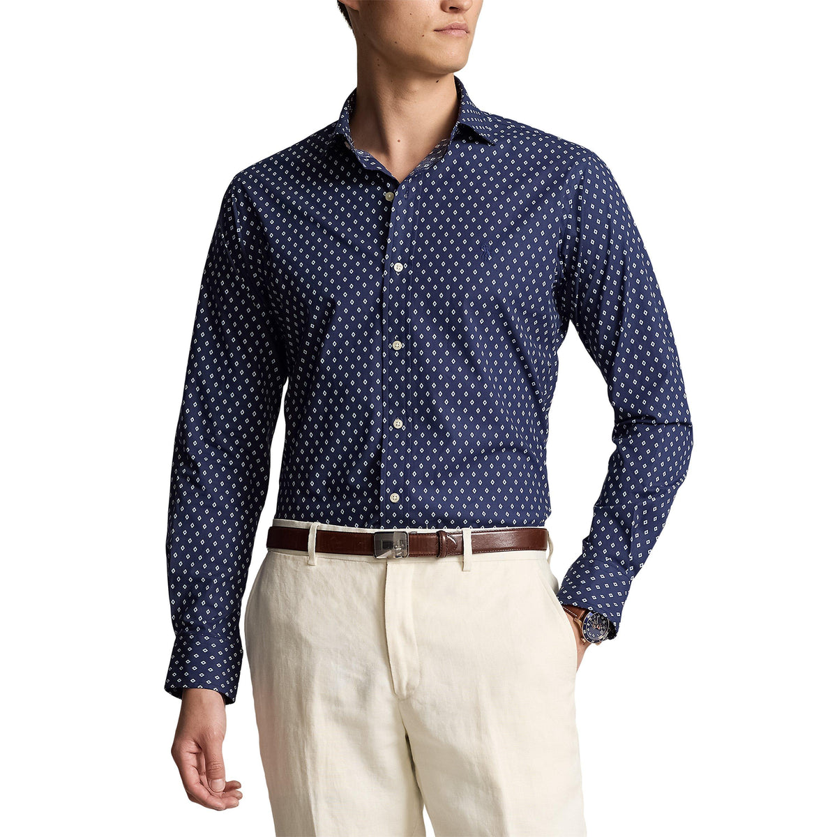 Diamond Slim Fit Stretch Poplin Shirt