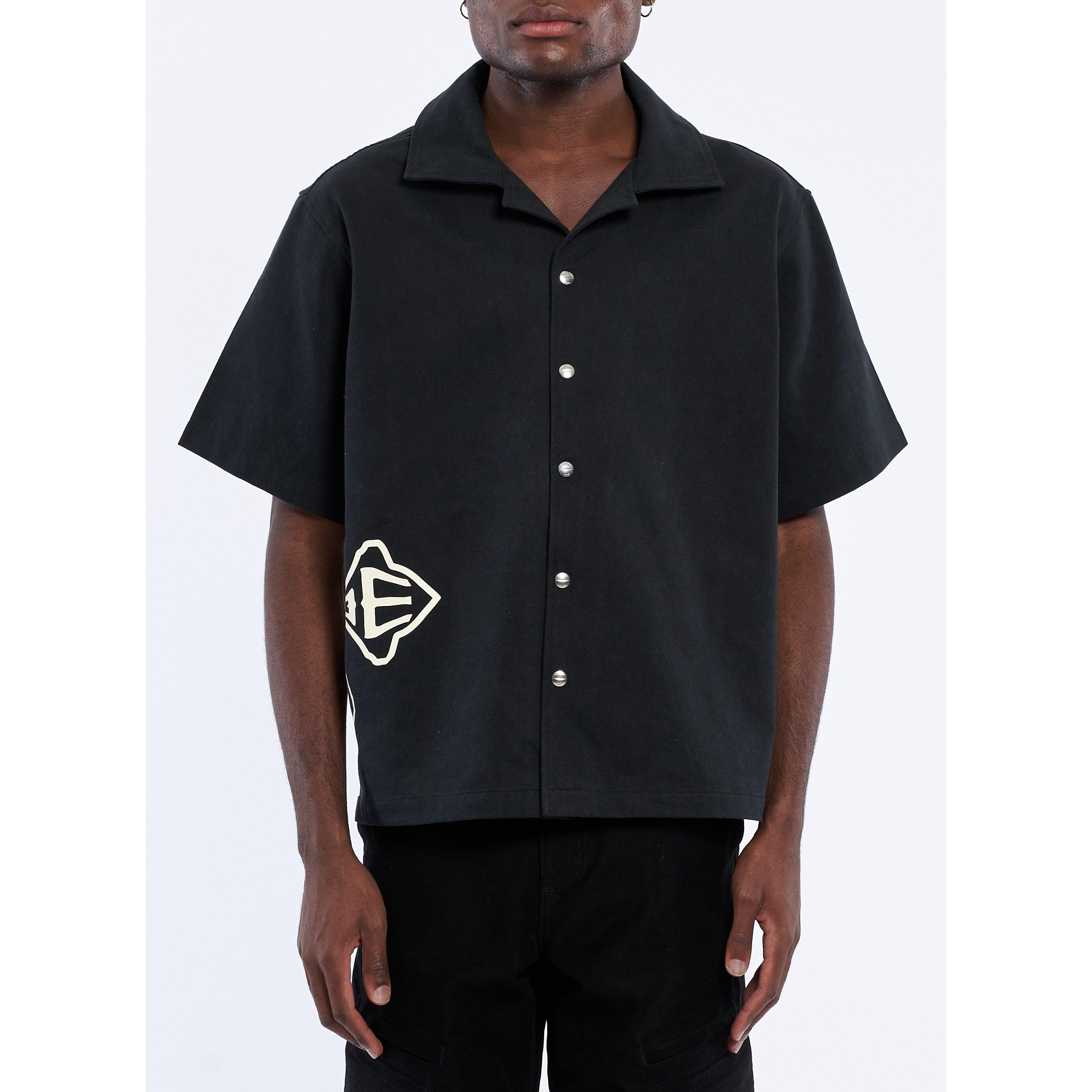 Cross Logo Short-Sleeve Patterned Shirt
