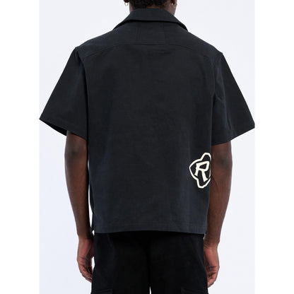 Cross Logo Short-Sleeve Patterned Shirt