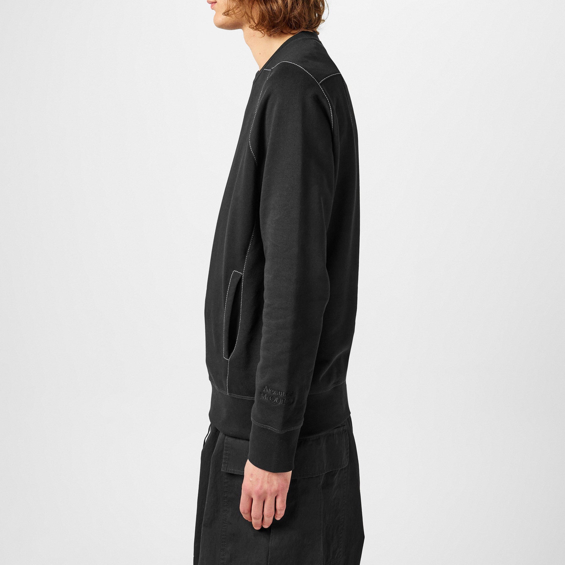 Contrast Stitch Crew Sweatshirt