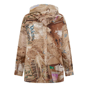 Garbage Print Hooded Shirt