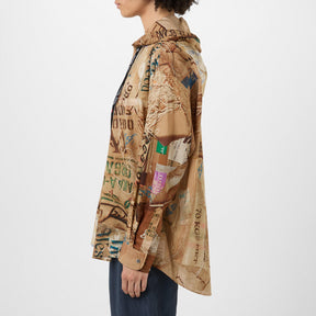 Garbage Print Hooded Shirt