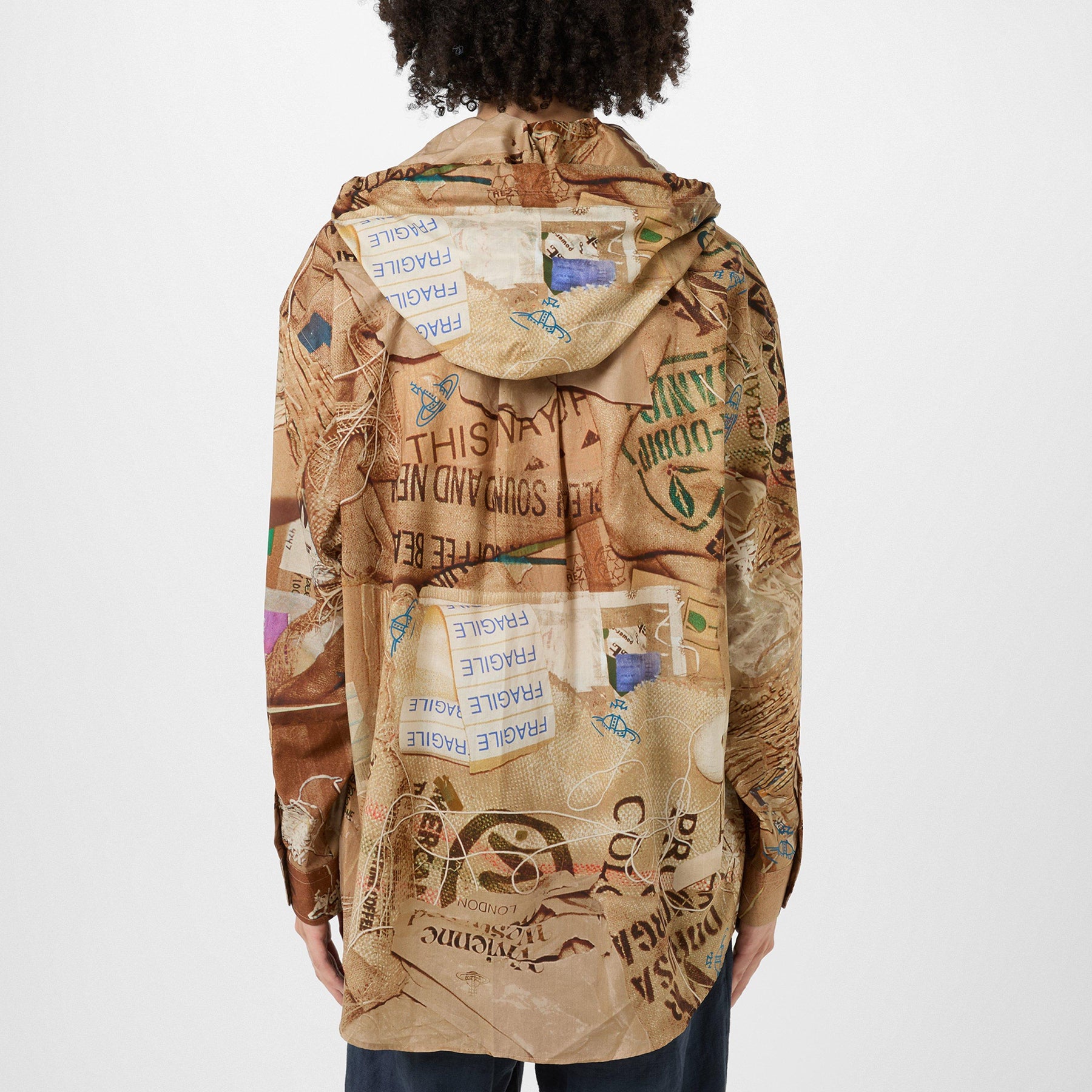 Garbage Print Hooded Shirt