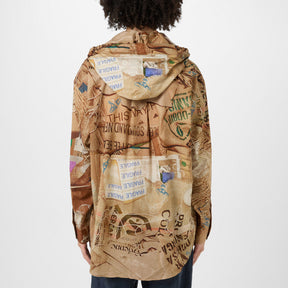 Garbage Print Hooded Shirt