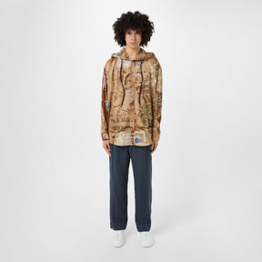 Garbage Print Hooded Shirt