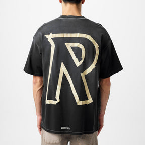 Men's Masking Tape Initial Logo Design T-Shirt