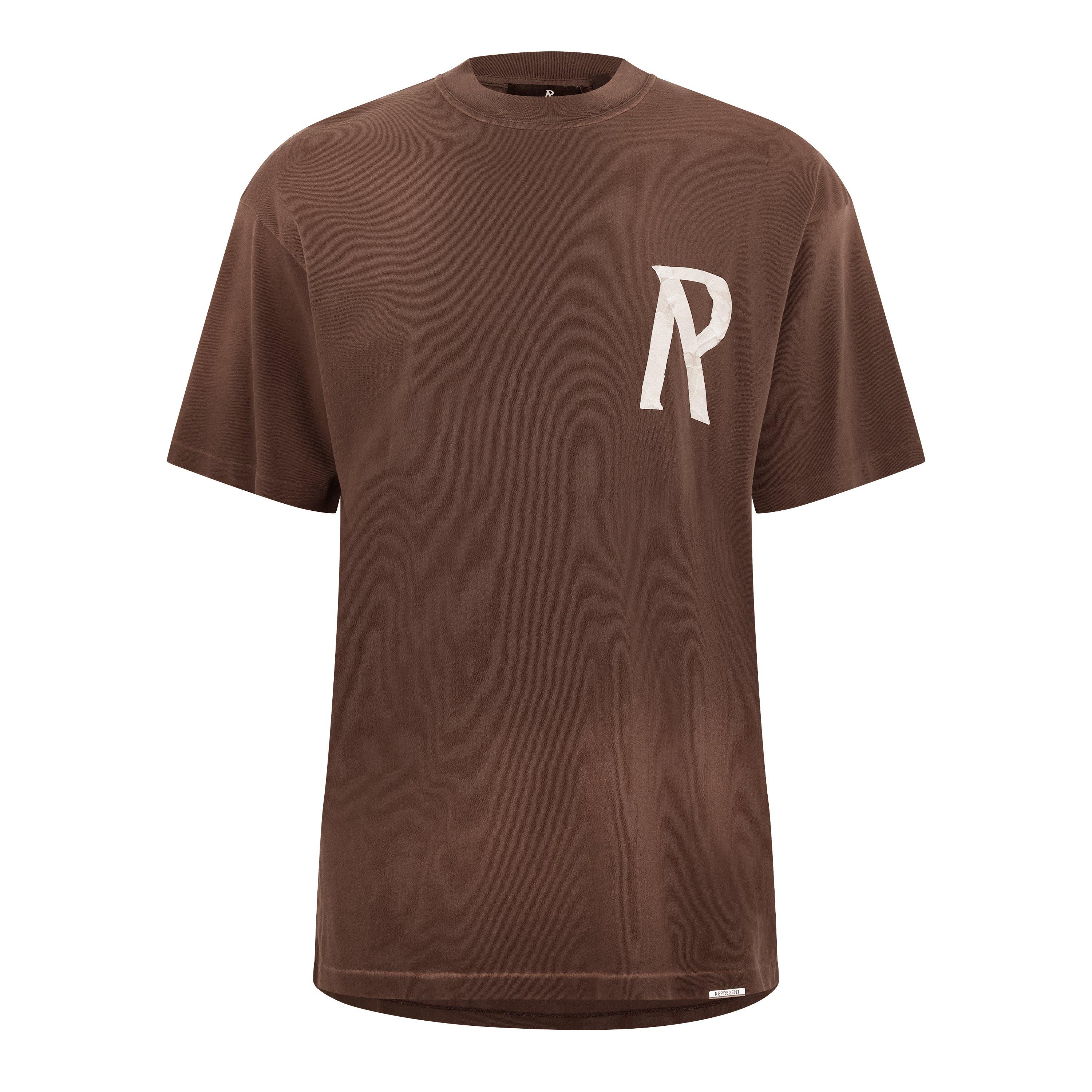 Men's Masking Tape Initial Logo Design T-Shirt