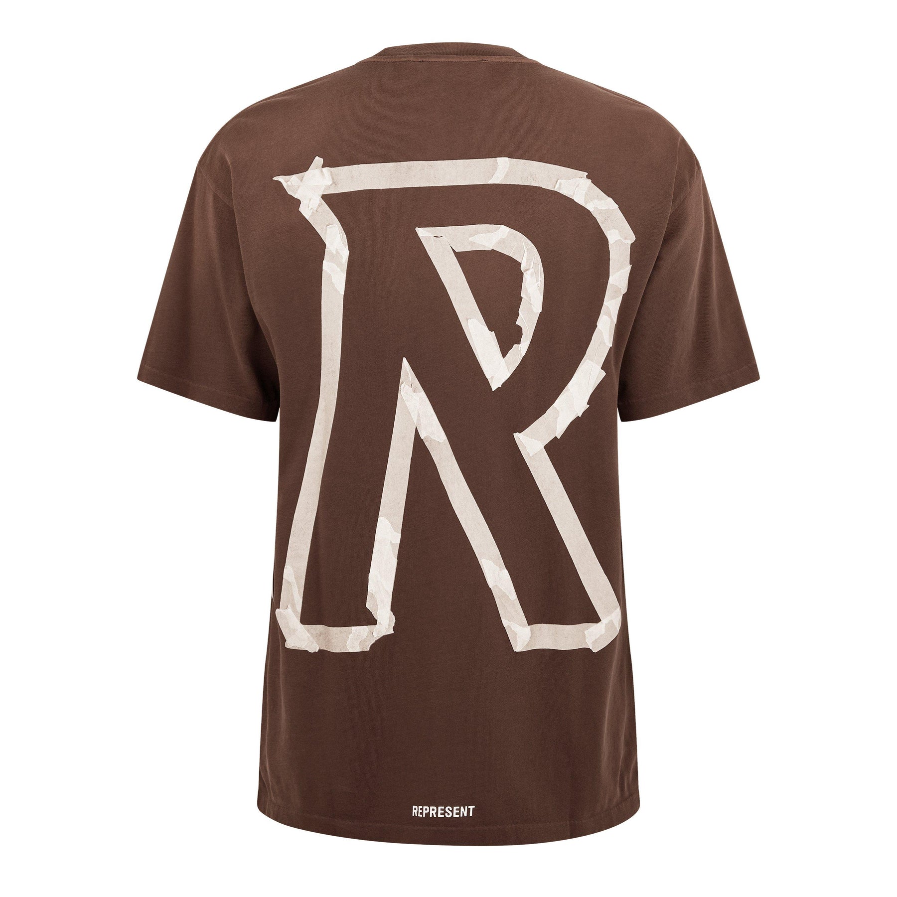 Men's Masking Tape Initial Logo Design T-Shirt