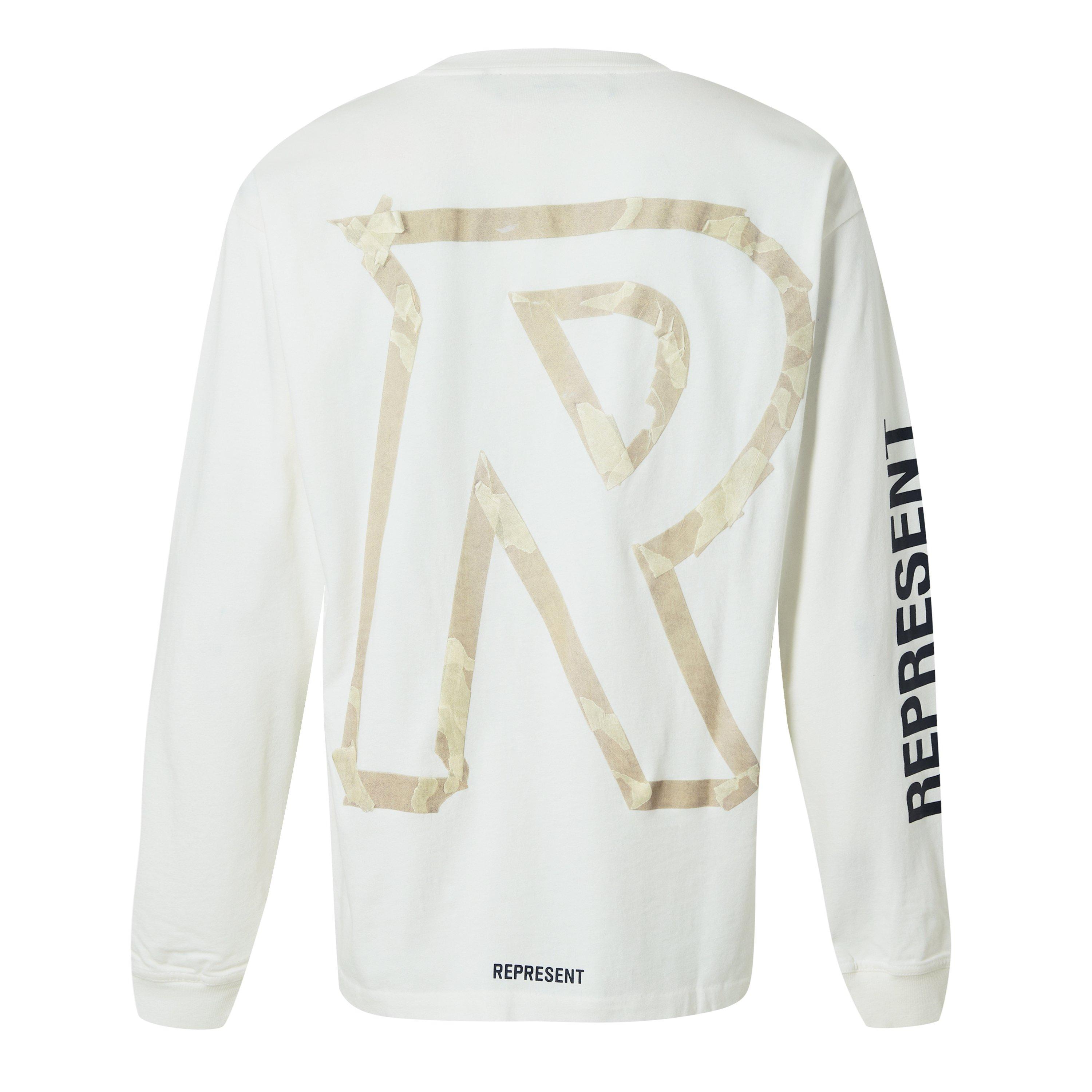 Men's Masking Tape Long-Sleeve T-Shirt, 3D Effect