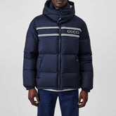 Stripe Nylon Puffer Jacket