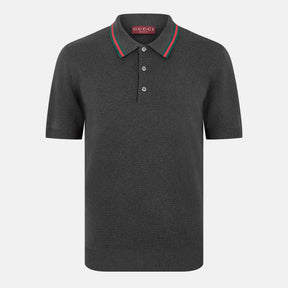 Silk Cotton Polo Shirt With Web