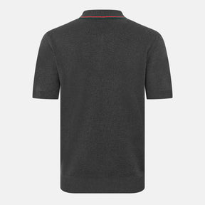 Silk Cotton Polo Shirt With Web