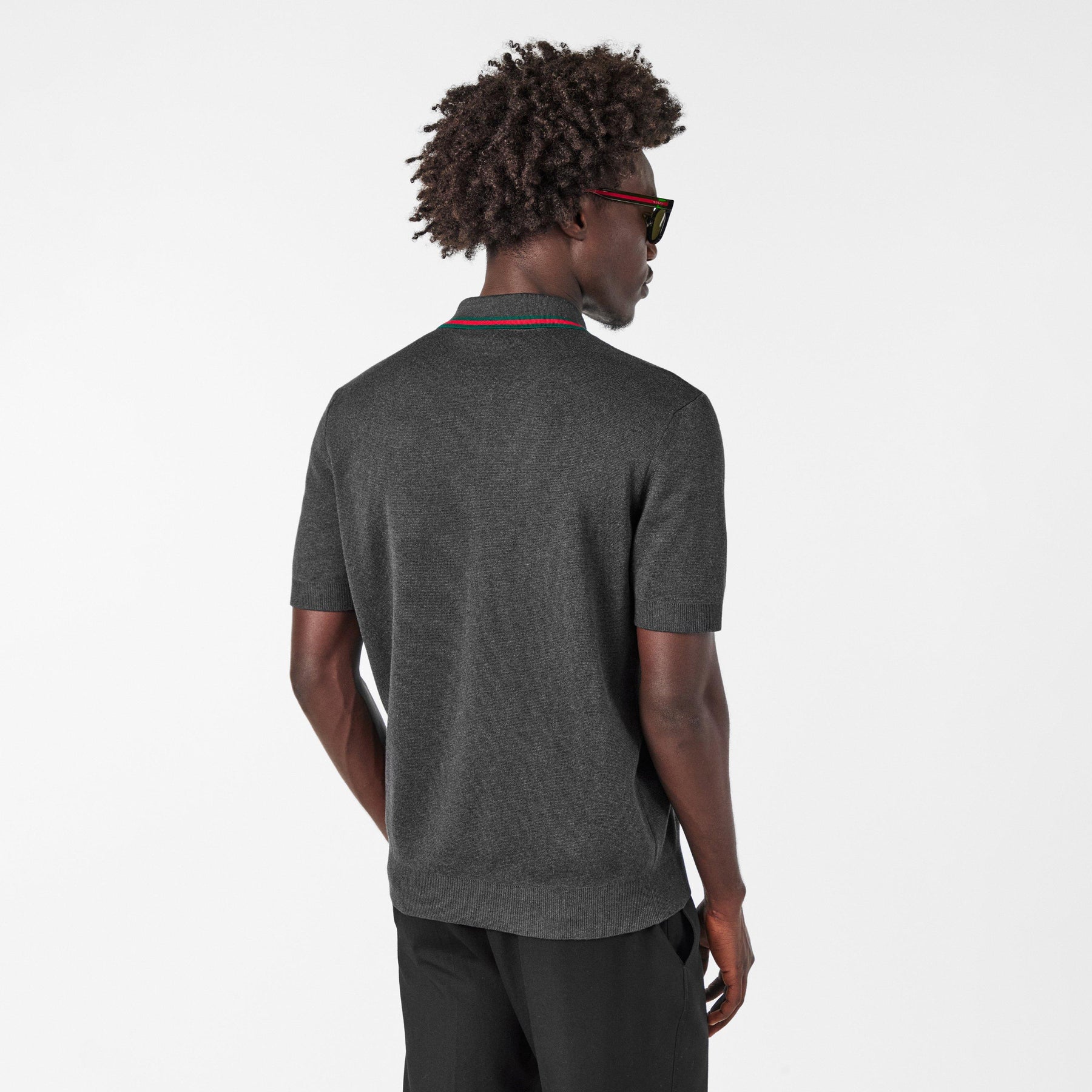 Silk Cotton Polo Shirt With Web