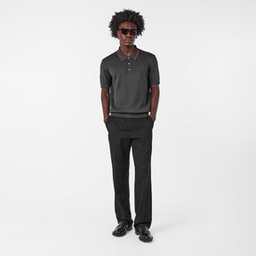 Silk Cotton Polo Shirt With Web