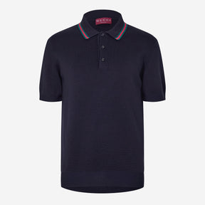 Silk Cotton Polo Shirt With Web