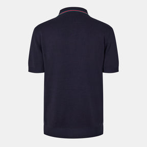 Silk Cotton Polo Shirt With Web