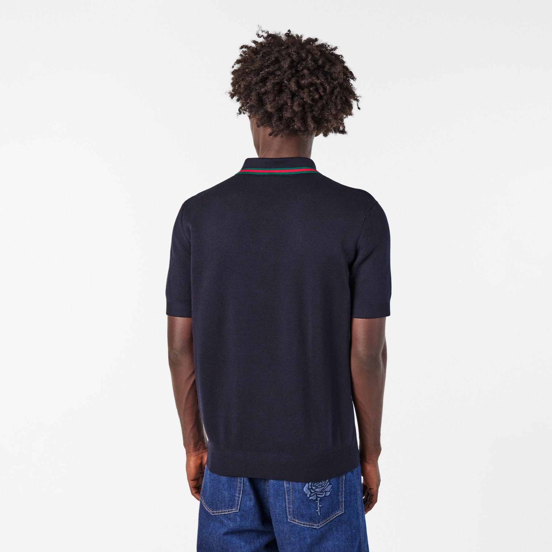 Silk Cotton Polo Shirt With Web